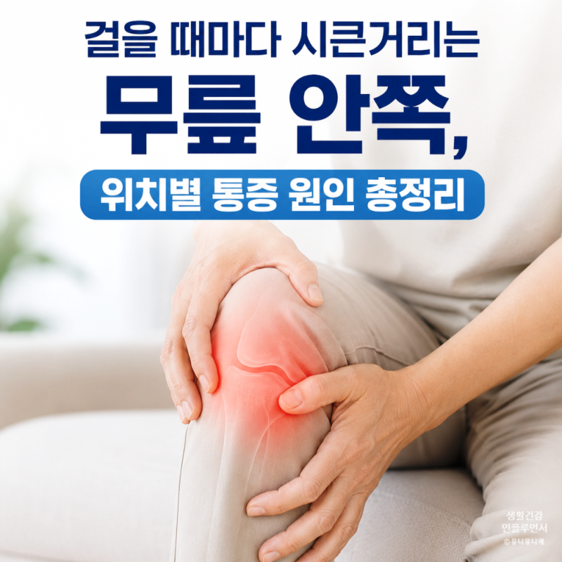 걸을 때 무릎 안쪽 통증, 퇴행성 관절염 증상? 무릎통증 위치별 원인과 운동법