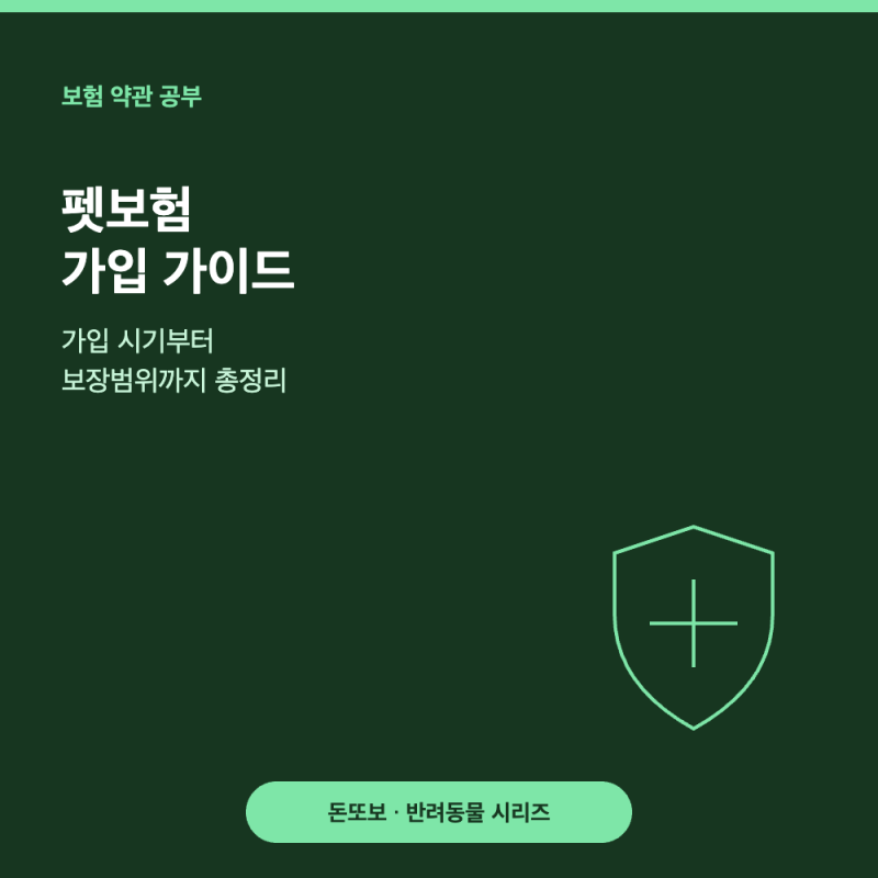 펫보험 가입 가이드 - 가입 시기와 보장범위 총정리