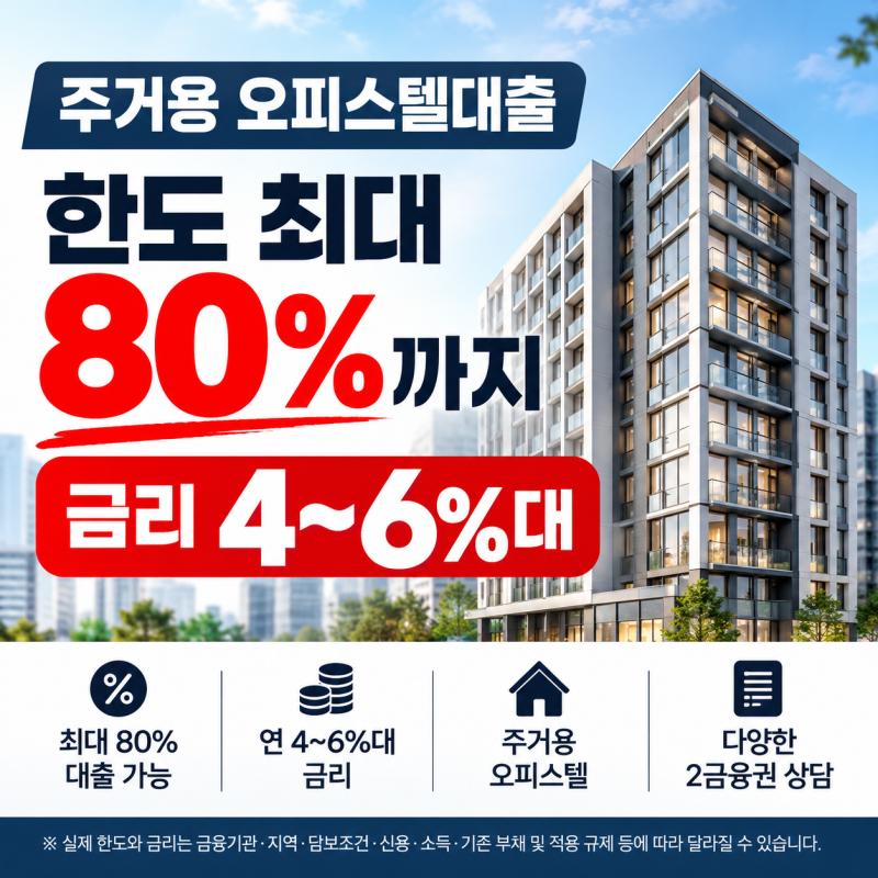 주거용 오피스텔대출 2금융권에서 실제 받을 수 있는 금액은 어떻게 정해질까?