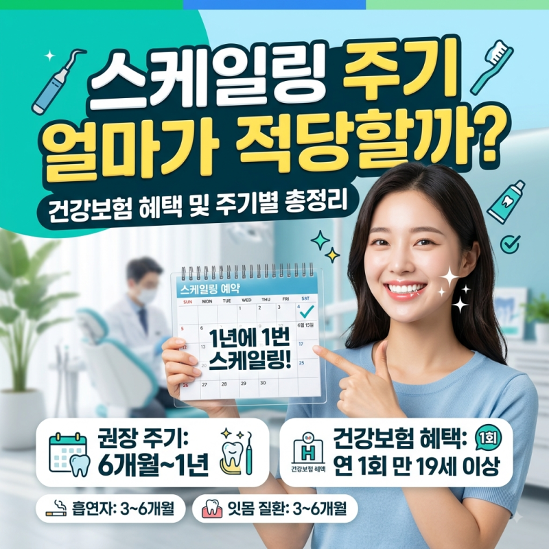 스케일링 주기 얼마가 적당할까? 건강보험 혜택 및 주기별 총정리(건강보험)