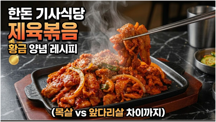 한돈 기사식당 제육볶음으로 완성하는 황금 양념 레시피 (목살 vs 앞다리살 차이까지)