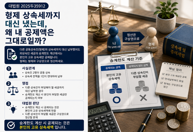 형제 상속세까지 대신 냈는데, 왜 내 공제액은 그대로일까?