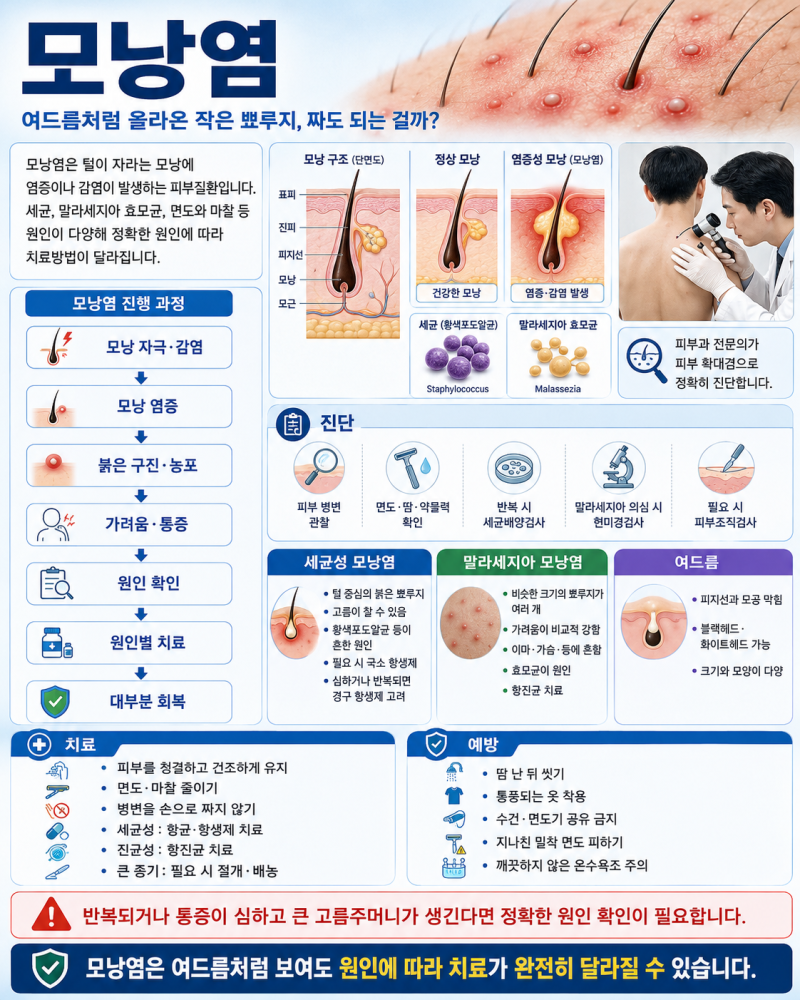 모낭염, 여드름처럼 올라온 작은 뾰루지, 짜도 되는 걸까?