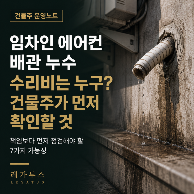 임차인이 설치한 에어컨 배관 누수, 수리비는 누가 부담할까｜건물주가 책임보다 먼저 확인....