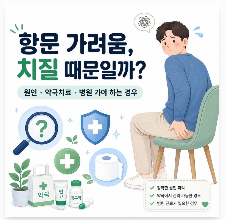 항문 가려움 원인, 치질 때문일까? 약국 치료와 병원 가야 하는 경우
