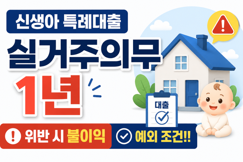 신생아 특례대출 실거주 의무 2년! 위반 시 불이익과 예외 조건 총정리