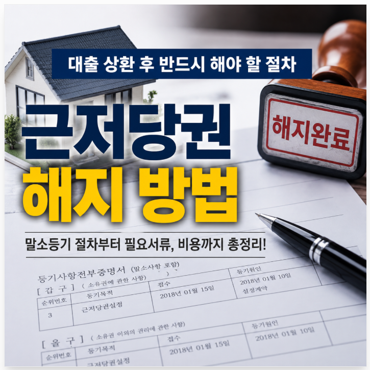근저당권 해지 방법 총정리: 대출을 갚았다고 근저당권이 자동으로 없어지는 것은 아닙니다