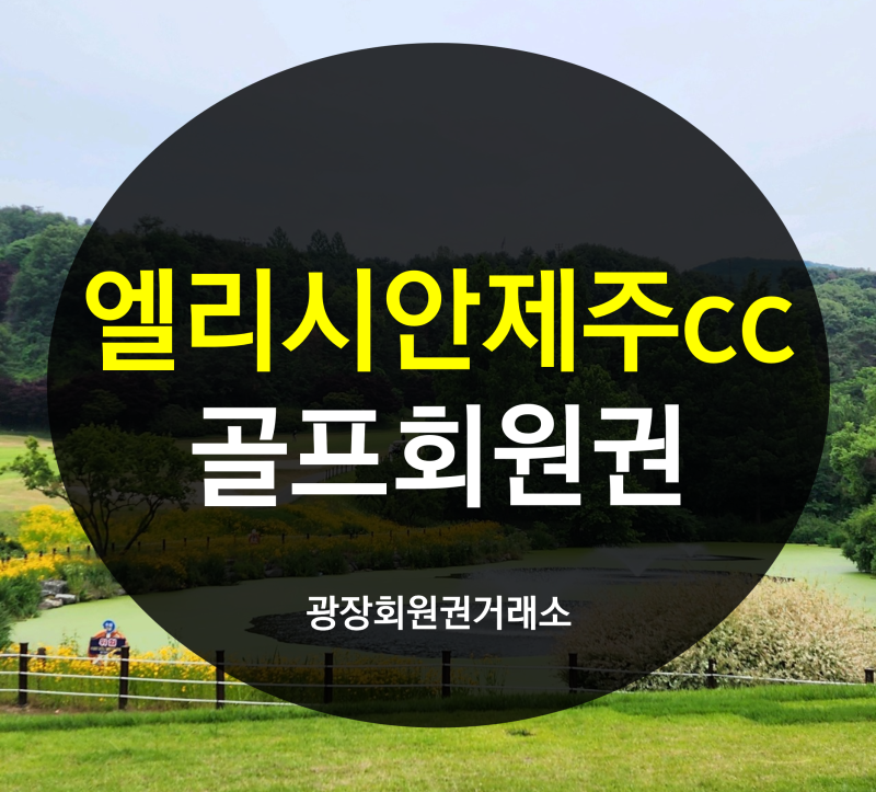 엘리시안제주cc 골프 회원권 콘도혜택, 이런 가성비 매물이?