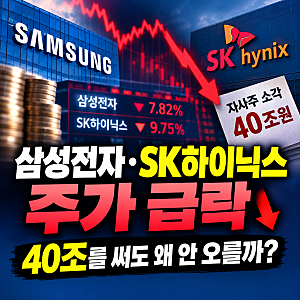 삼성전자 SK하이닉스 주가 급락, 40조 자사주 소각에도 왜 떨어졌나