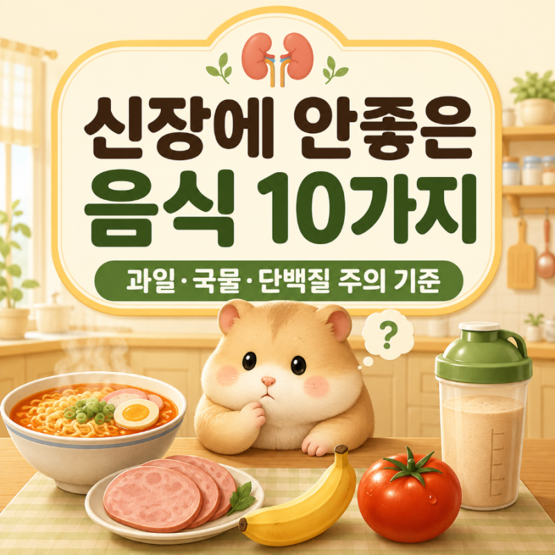 신장에 안좋은 음식 10가지 과일,국물,단백질 주의 기준