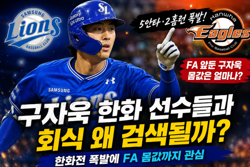 구자욱 한화 선수들과 회식 왜 검색될까? 한화전 폭발에 FA까지 관심