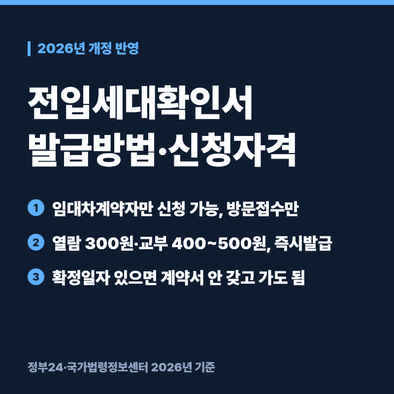 전입세대확인서 발급방법과 신청자격, 2026년 개정 반영 총정리
