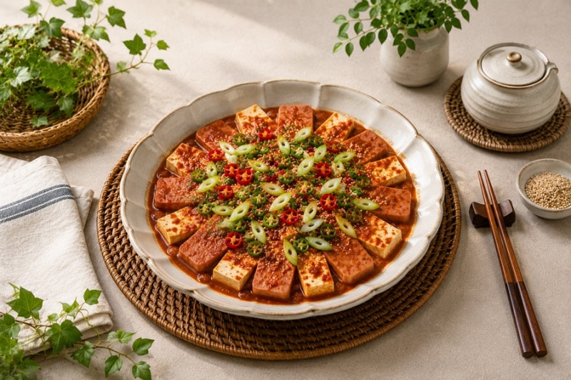 실패 없는 밑반찬! 감칠맛 터지는 스팸 두부조림 레시피 (양념장 황금비율 공유)