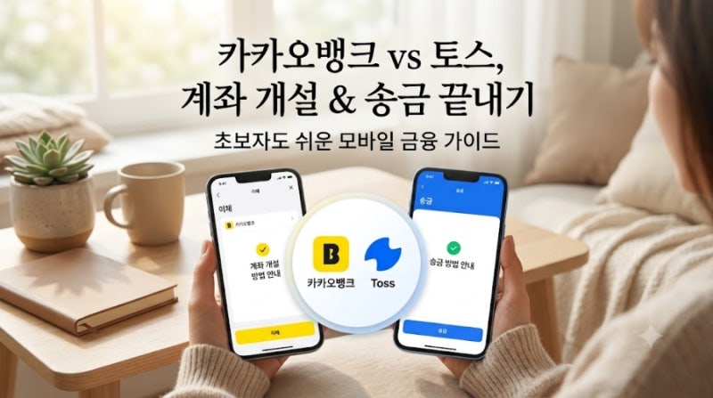카카오뱅크 vs 토스, 계좌 개설하고 송금하는 법 총정리