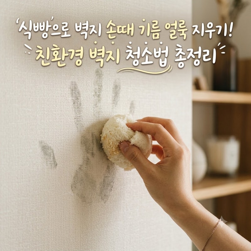 식빵으로 벽지 손때 기름 얼룩 지우기! 친환경 벽지 청소법 총정리
