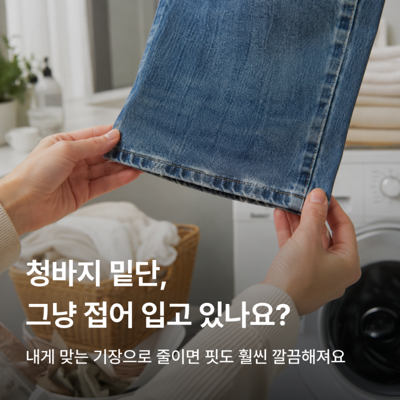 청바지 밑단 수선ㅣ밑단 살리기와 일반 수선 워싱 차이, 확 나요