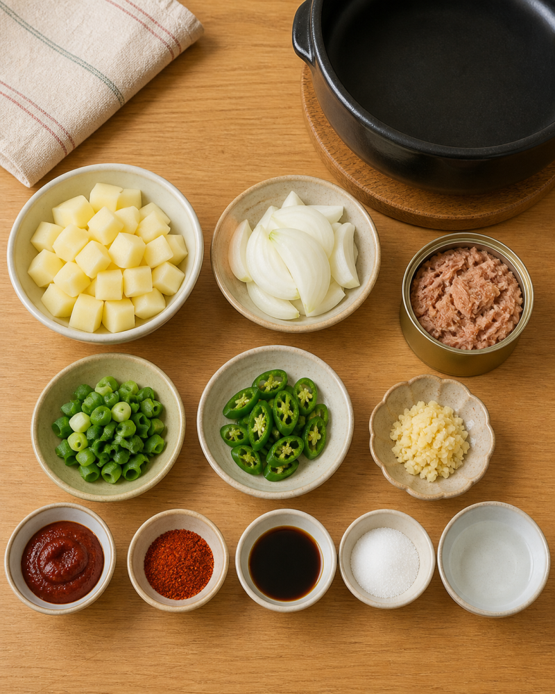 참치 감자짜글이 레시피, 냄비 하나로 10분 만에 만드는 여름 집밥