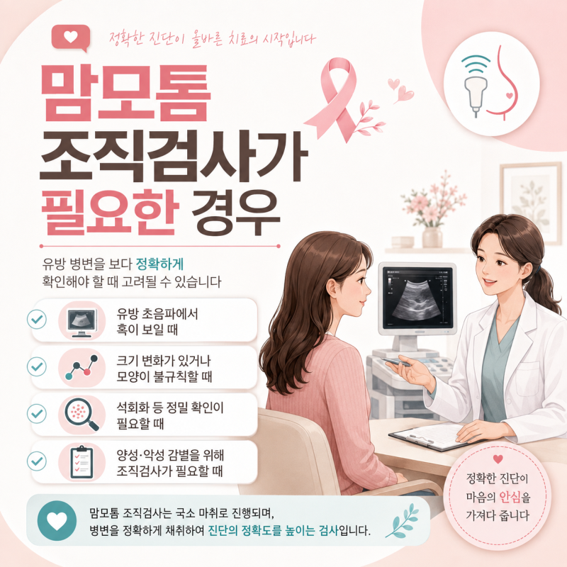 유방초음파에서 혹이 보인다면? 맘모톰 조직검사가 필요한 경우는?