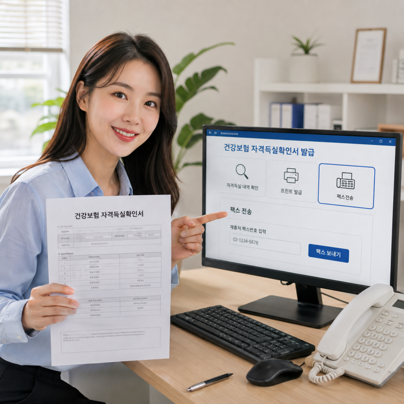 건강보험 자격득실확인서 발급 방법, 팩스전송까지 의외로 간단하네요