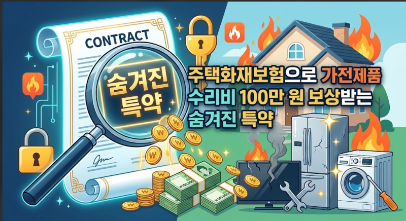 [생활 보험 꿀팁] 주택화재보험으로 가전제품 수리비 100만 원 보상받는 숨겨진 특약.청구전 ....