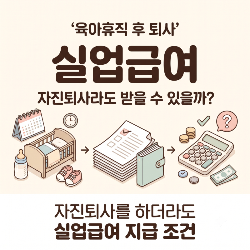 육아휴직 후 퇴사하면 실업급여 받을 수 있을까?｜육아로 인한 자진퇴사 실업급여 조건