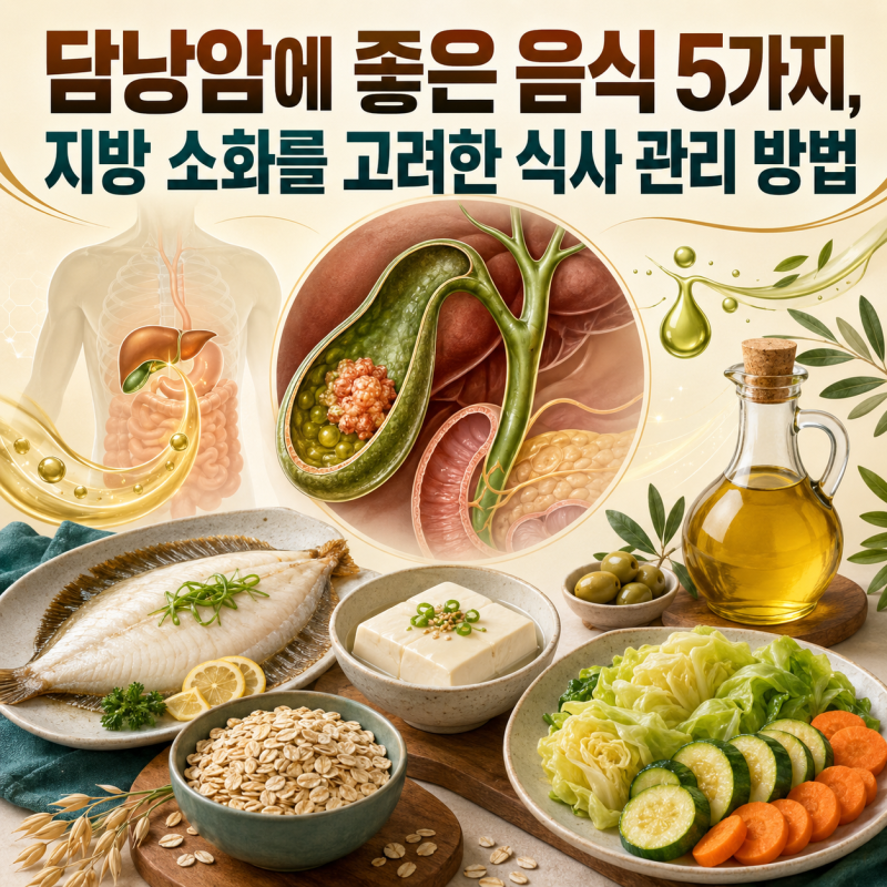 담낭암에 좋은 음식 5가지, 지방 소화를 고려한 식사 관리 방법