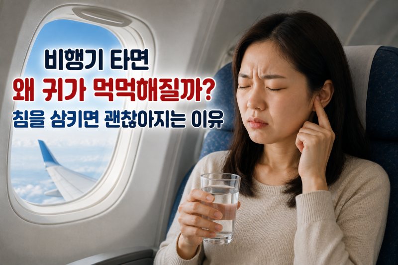 비행기 타면 왜 귀가 먹먹해질까? 침을 삼키면 괜찮아지는 이유