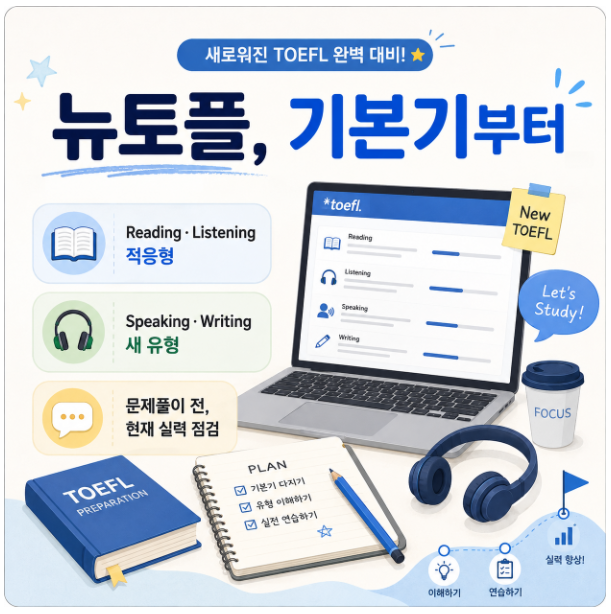 TOEFL 뉴토플 대비, 기초부터 실전까지 단계적으로 준비하는 방법