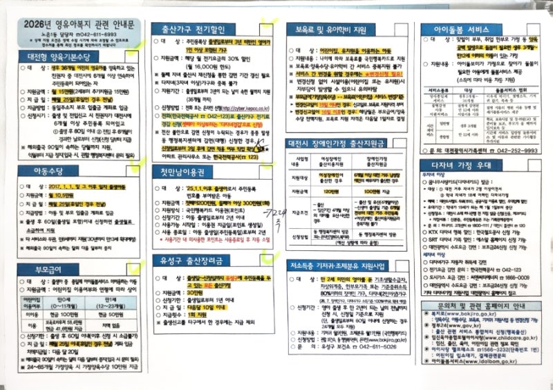 [대전 광역시 출산 혜택] 대전 유성구 영유아 복지 출생신고시 출산지원금, 복지, 혜택 총 정....