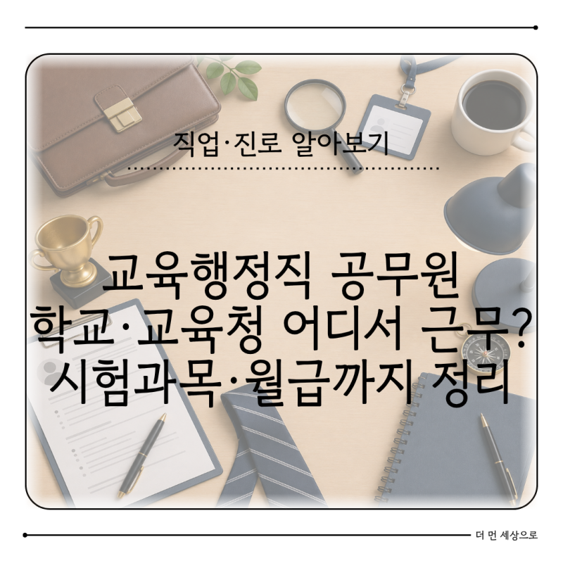 교육행정직 공무원 되는 법 9급 시험과목·하는 일·근무처와 2026 월급