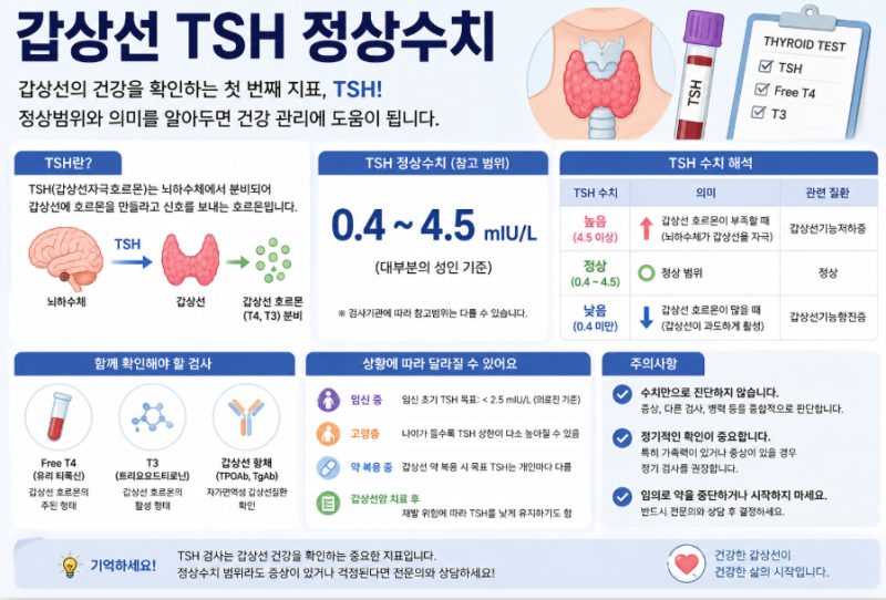 갑상선 TSH 정상수치, 모르면 놓치는 수치 해석과 위험 신호 총정리