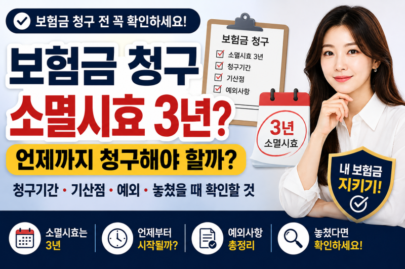 보험금 청구 소멸시효 3년? 언제까지 청구해야 할까?보험금 청구기간·기산점 총정리