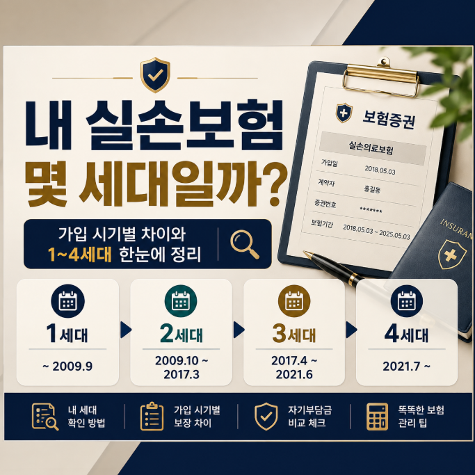 내 실손보험 몇 세대일까? 가입 시기별 차이와 확인 방법 한눈에 정리