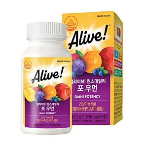얼라이브 원스데일리 포 우먼 멀티비타민 미네랄 칼슘 마그네슘 비타민B군 60정 2개월분