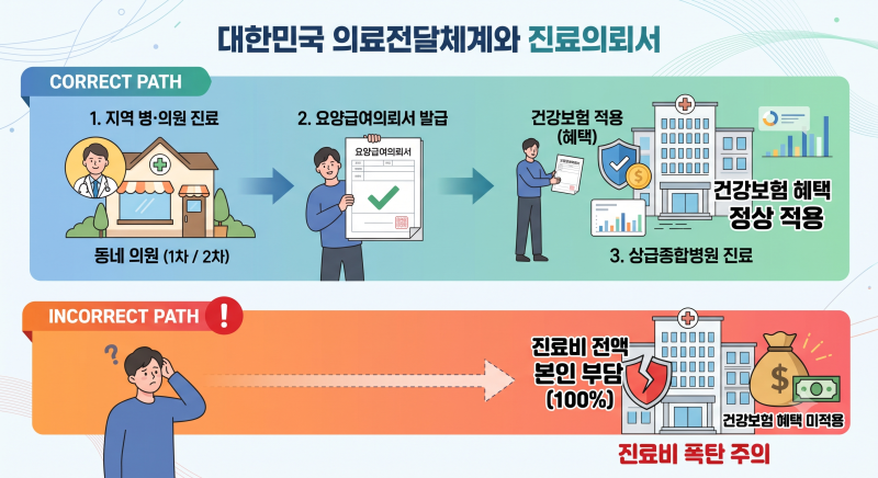 모르고 가면 진료비 100% 본인 부담! 대학병원 첫 방문 시 필수 체크리스트