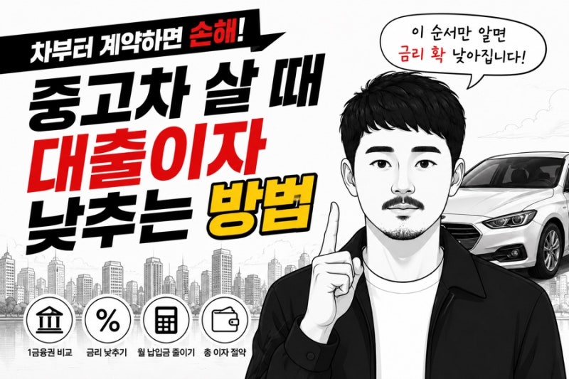 중고차 살 때 대출금리 낮추는 방법｜차부터 계약하면 손해 볼 수 있습니다