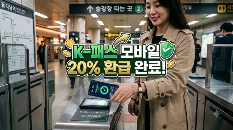 지갑 없이 폰만 콕! K-패스 모바일 교통카드 등록 및 환급금 조회 꿀팁