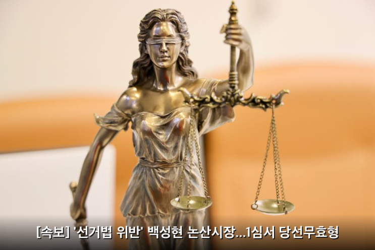 [속보] '선거법 위반' 백성현 <b>논산시장</b>...1심서 <b>당선무효형</b>
