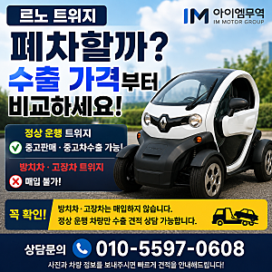 르노 트위지 폐차할까? 정상 운행 차량은 중고차수출 가격부터 비교하세요