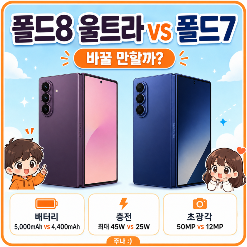 갤럭시 Z 폴드8 울트라 vs 폴드7 차이 | 가격·배터리·카메라, 바꿀 만할까?