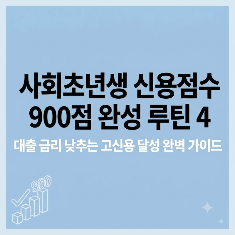사회초년생 신용점수 900점 달성하는 핵심 금융 습관 4가지 총정리