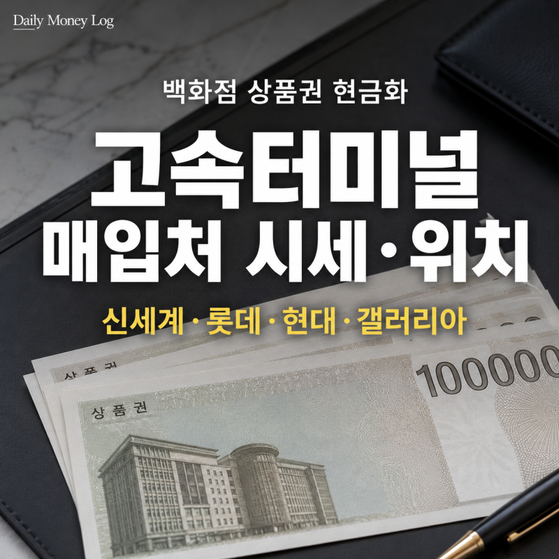 백화점 상품권 현금화하는 법｜고속터미널 매입처 위치·시세 총정리