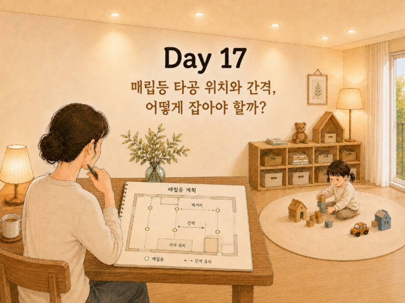 인테리어 기초 17｜매립등(다운라이트) 타공 위치와 간격, 어떻게 잡아야 할까?