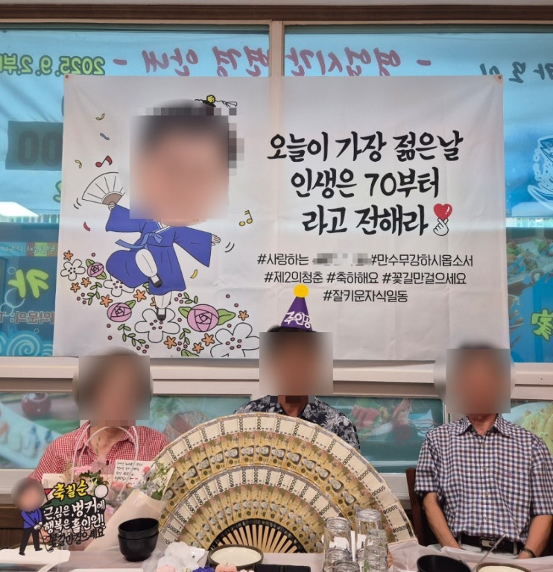 [제품 리뷰] 부모님 칠순잔치 아이템 준비 완료! 칠순 현수막·토퍼·주인공 고깔 구매 후기