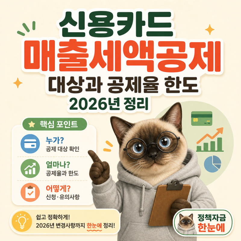 신용카드 매출세액공제 대상과 공제율 한도 2026년 정리