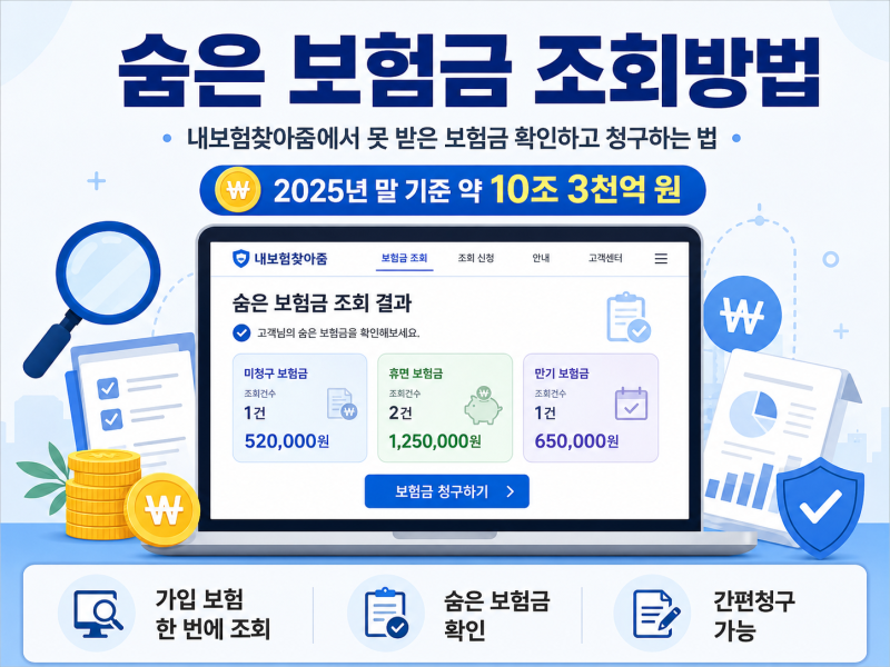 숨은 보험금 조회방법｜내보험찾아줌에서 못 받은 보험금 확인하고 청구하는 법