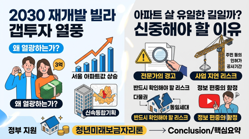 2030 재개발 빌라 갭투자 아파트 살 유일한 길 리스크와 정부지원 총정리