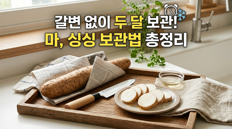 마 보관법 총정리! 싱싱하게 갈변 없이 오래 두고 먹는 꿀팁 (손질 가려움 해결까지)