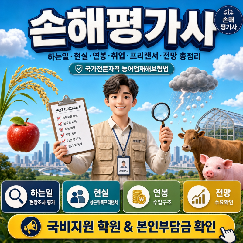 손해평가사 하는일 현실 연봉｜취업·프리랜서 수입과 전망 총정리