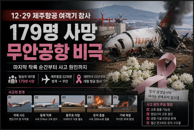 <b>12·29</b> 제주항공 여객기 <b>참사</b> 179명 사망 마지막 착륙 순간부터 사고 ....